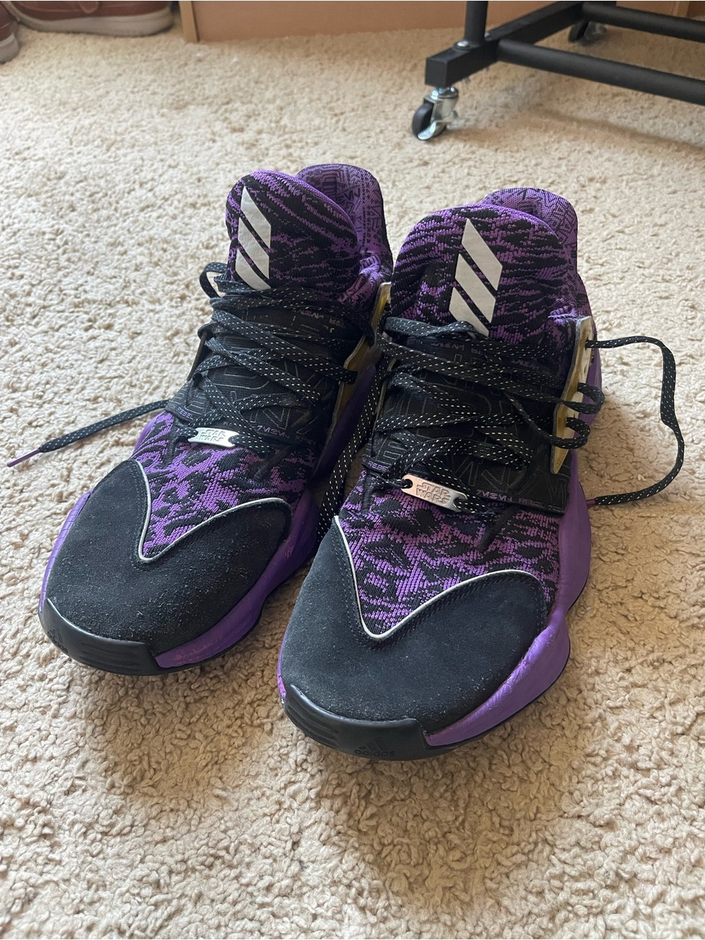 adidas Harden Vol 4 Star Wars Lightsaber Mace Windu Purple Sneakers Men’s 12